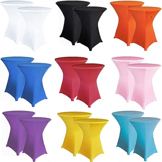RELIANCER 1 Pack Cocktail Table Covers,32"x43" Fitted Spandex Tablecloth,Stretch Round Highboy Tables Cover,Elastic High Top Table Cloths for Outdoor Party,Wedding,Bar,Birthday,Banquet,Trade Show
