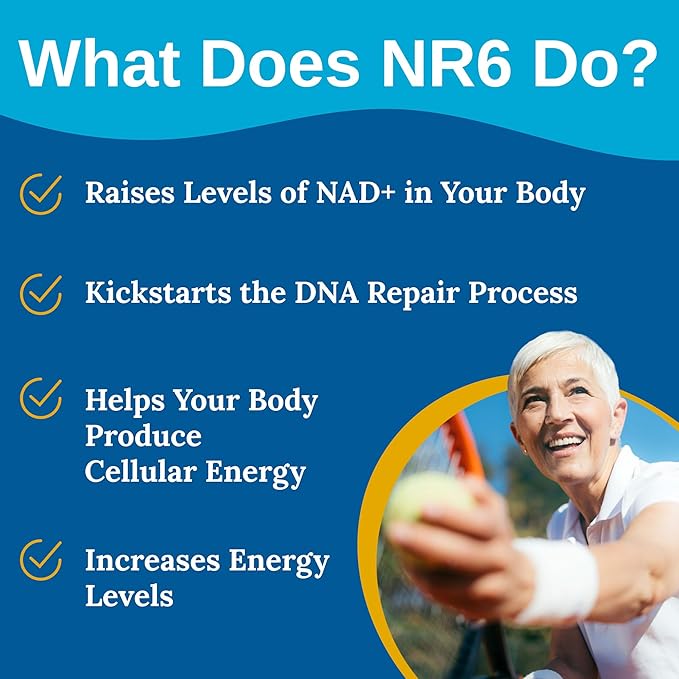 Xtendlife NR6 High Purity NAD+ Supplement with Resveratrol and Nicotinamide Riboside - for Anti-Aging, Focus, Energy - 30 Day Supply