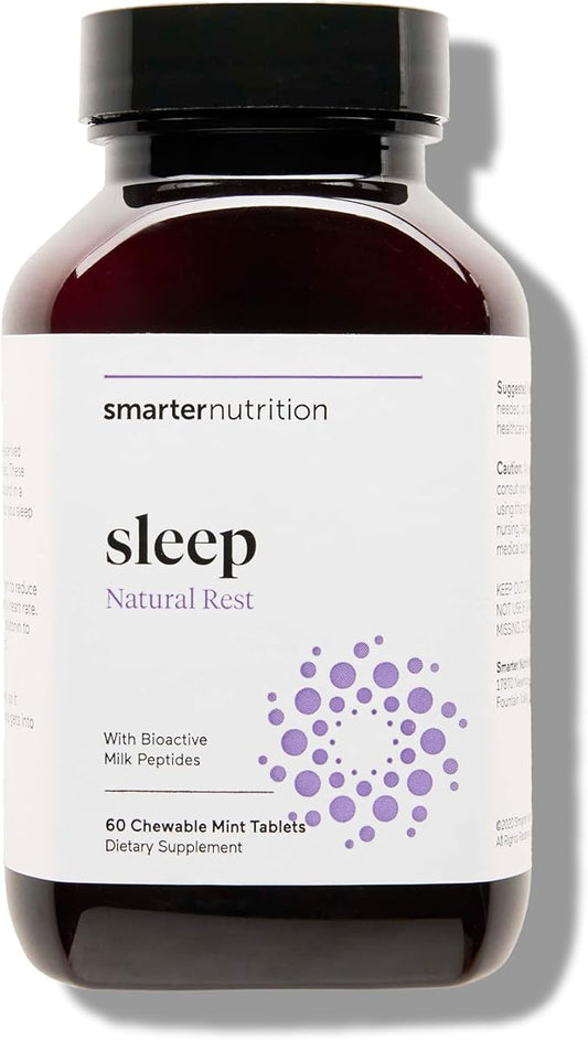 SMARTERNUTRITION Smarter Sleep Melatonin Dissolvable Tablets 4.5 mg + Natural Clinically Proven Lactium® for Sleep & Stress Support - Mint Flavor Melatonin Tablets - Non-GMO-60 Count[30-Day Supply]
