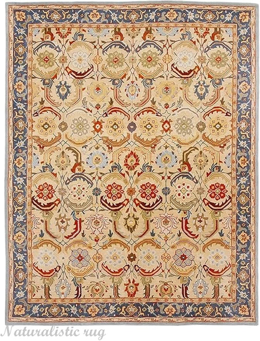 Handmade Tufted 100% Wool Area Rug Traditional Rug Bedroom Living Room Office for Luxury Home (Multi Red, 3' x 5')