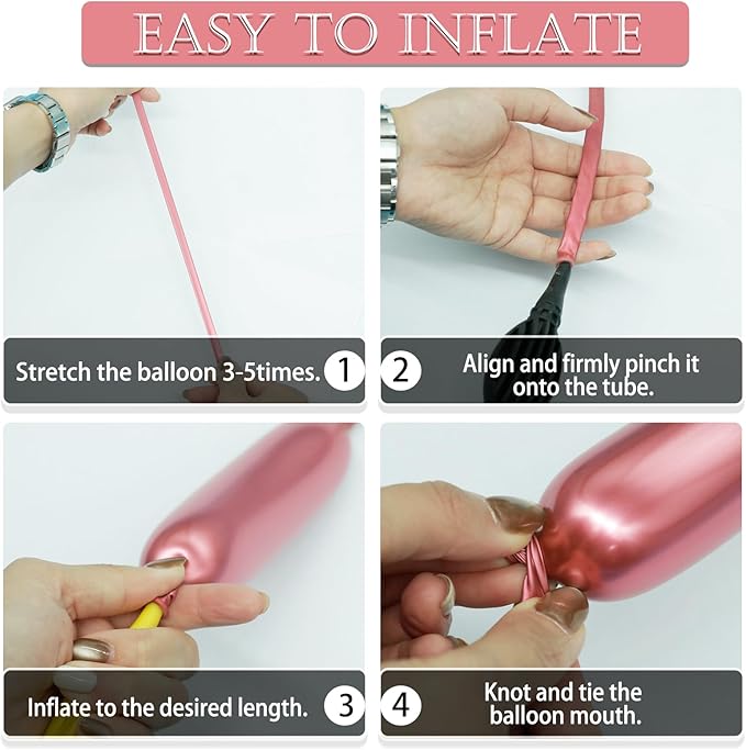 260 Long Balloons 108 Pcs Metallic Long Skinny Balloons 12 Per Color 9 Shimmery Colors for Twisting Animals Clown Long Balloon Supplies Elegant Garland Arch Wedding Birthday Party Decorations