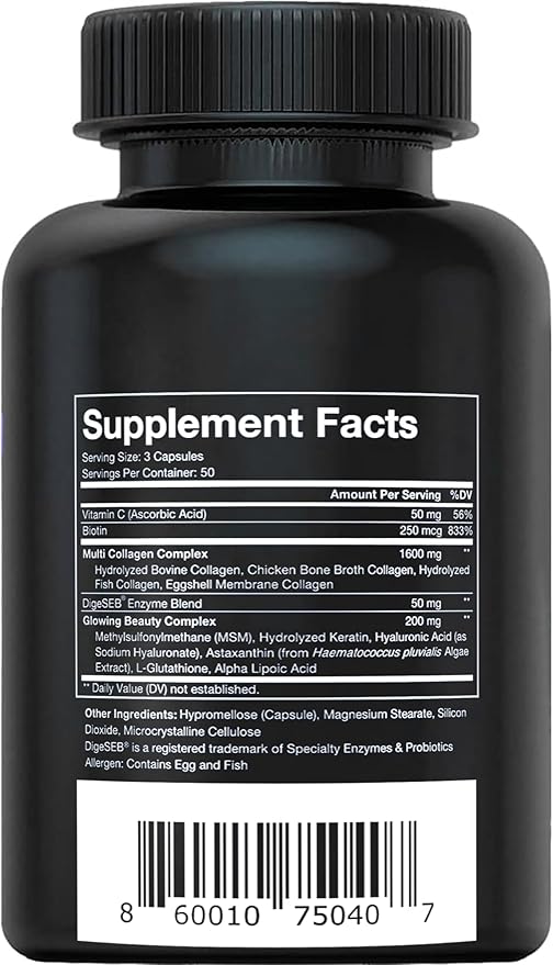 Vital Vitamins Multi Collagen Complex Plus - with Biotin, Hyaluronic Acid, Vitamin C - Type I, II, III, V, X - for Women & Men - Hair, Skin, Nails Beauty Complex - 150 Capsules