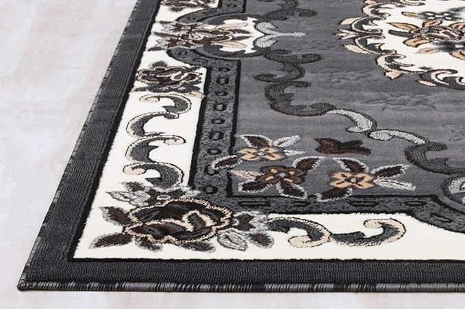 AllStar Rugs High Qual5ity Traditional French Aubusson Rug (Grey, 5x7)