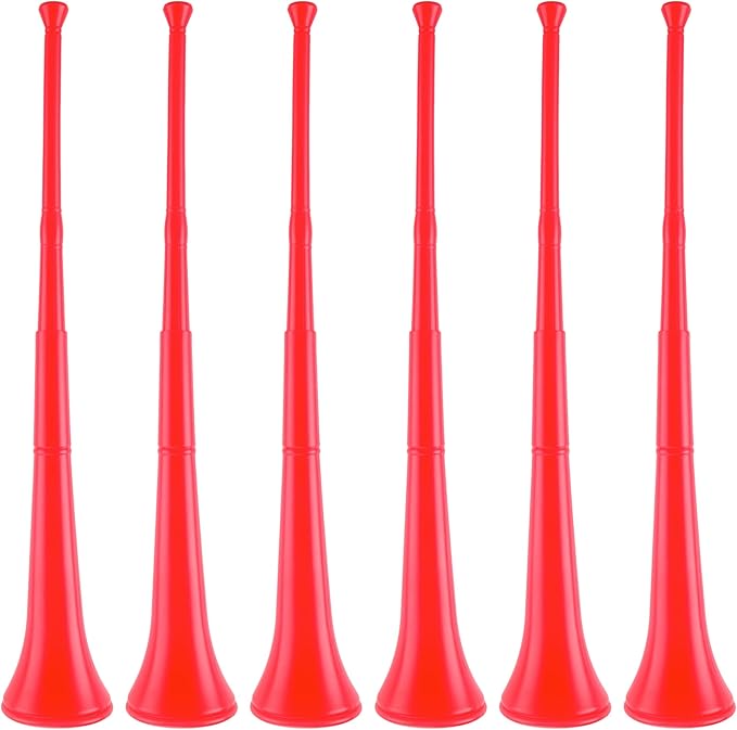 6 Pcs 28 Inch Collapsible Stadium Horn Plastic Vuvuzela Trumpet Horn Blow Noise Maker for Sporting Events Sports Themed Party Supplies (Color set 7)