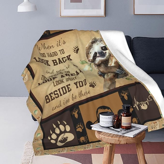 Sloth Blanket Sloths Throw Blanket Fleece Flannel Bedding Sloth Stuff Gifts for Women Men Boys Girls Lovers Adult Plush for Couch Sofa Bed Decor 60"X50"