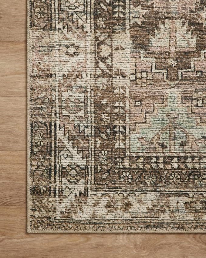 Loloi Amber Lewis Billie Collection, Clay & Sage 6'-0" x 9'-0" Area Rug – Antique & Distressed Accent Rugs for Living Room, Bedroom, Entryway & Hallway, No Shed High Traffic Area Home Decor Rug