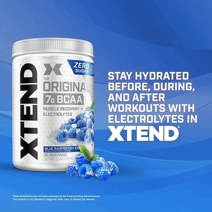 Xtend XTEND Original BCAA Powder 7g BCAA and 2.5g L-Glutamine, Sugar Free Post Workout Muscle Recovery Drink with Amino Acids for Men & Women, 30 Servings