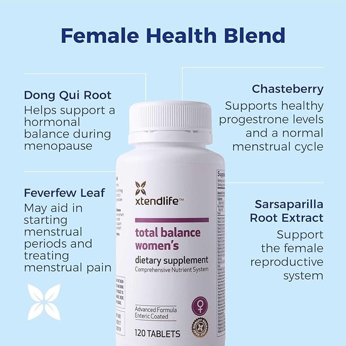 Xtendlife Total Balance Women's Standard Daily Multivitamin - 70+ Bio Active Ingredients for Immune, Heart, and Cellular Support - 30 Day Supply