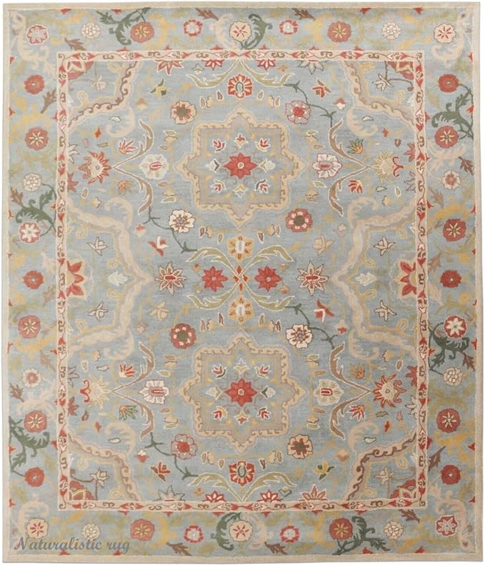 Handmade Tufted 100% Wool Area Rug Traditional Rug Bedroom Living Room Office for Luxury Home (Multi, 4' x 6')