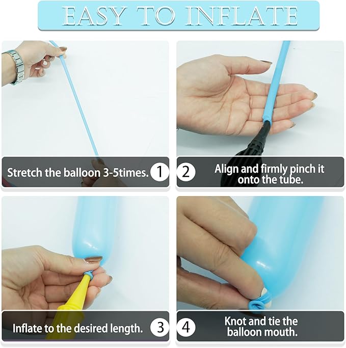 260 Long Balloons 160 Pcs Latex Twisting Animals Balloons 8 Assorted Colors 20 Per Color for Long Skinny Twisting Birthday Party Wedding Decorations Arch Garland Clown Balloon Supplies DIY Events