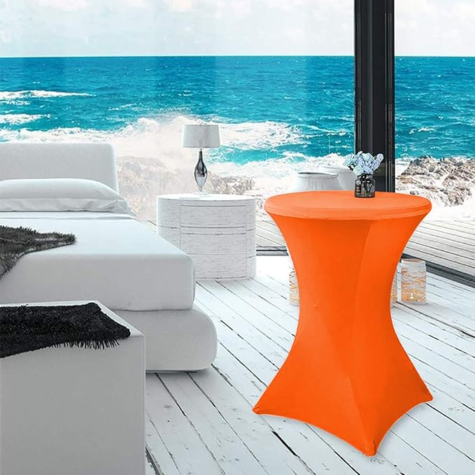 RELIANCER 1 Pack Cocktail Table Covers,36"x43" Fitted Spandex Tablecloth,Stretch Round Highboy Tables Cover,Elastic High Top Table Cloths for Outdoor Party,Wedding,Bar,Birthday,Banquet,Trade Show