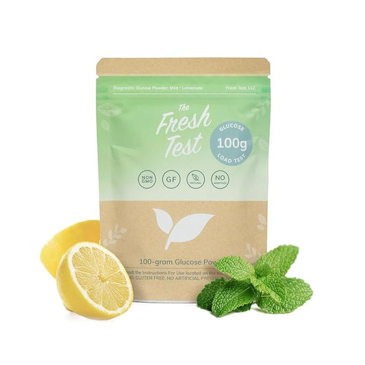 The Fresh Test, 100-gram Powder Drink Mix | Additive-Free, Non-GMO, Organic Ingredients | Mint Lemonade