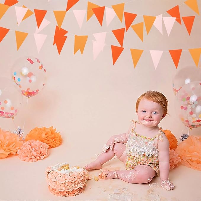 Fall-Boho Pink-Orange Thanksgiving Party-Decorations - 33pcs Autumn Friendsgiving Banner,Streamers Tassel Garland,Birthday Tissue Pom Poms, Paper Lantern Fans,Baby Bridal Shower Hanging Decor Hugtmr