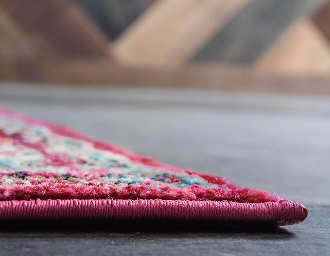 Unique Loom Medici Collection Floral Medallion Traditional Vintage Pink Runner Rug (2' 7 x 10' 0)