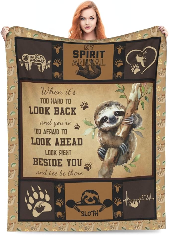 Sloth Blanket Sloths Throw Blanket Fleece Flannel Bedding Sloth Stuff Gifts for Women Men Boys Girls Lovers Adult Plush for Couch Sofa Bed Decor 60"X50"