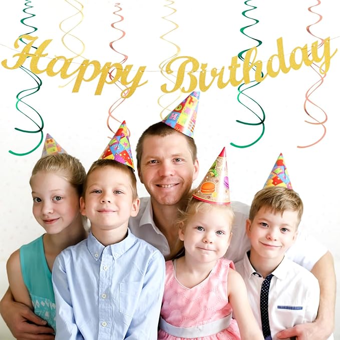 Sage-Green Pink-Gold Boho-Rustic Birthday Party-Decorations - 21pcs Happy Banner,Olive Retro Beige Paper Lanterns Pom Poms,Neutral Streamers Garland,Women Girls Decor Supplies Huglony