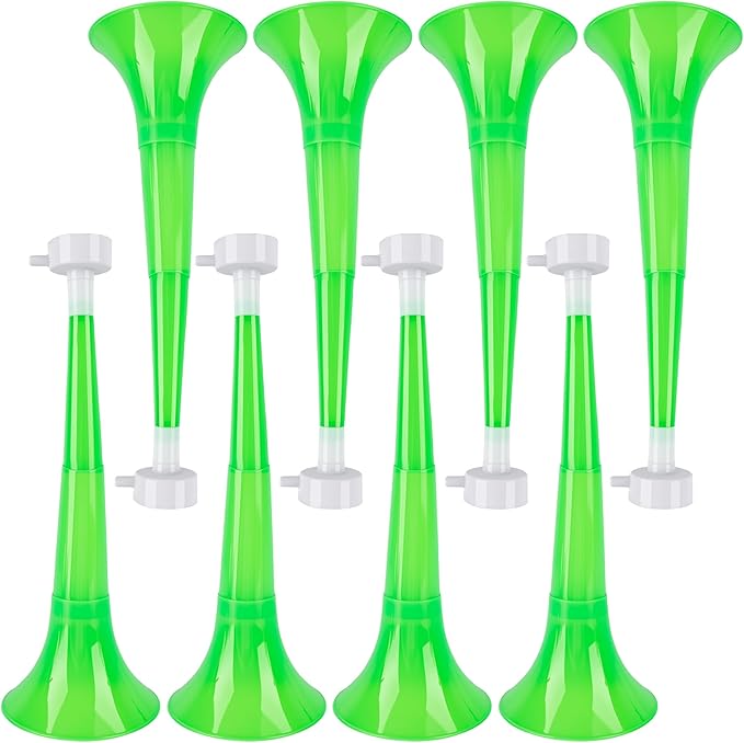 8 Pcs 10.24 Inch Collapsible Stadium Horn Plastic Vuvuzela Trumpet Horn Loud Sound Noise Maker for Sporting Events Graduation Games School Sports Party Supplies (Color Set 3)