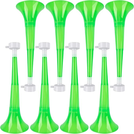 8 Pcs 10.24 Inch Collapsible Stadium Horn Plastic Vuvuzela Trumpet Horn Loud Sound Noise Maker for Sporting Events Graduation Games School Sports Party Supplies (Color Set 3)