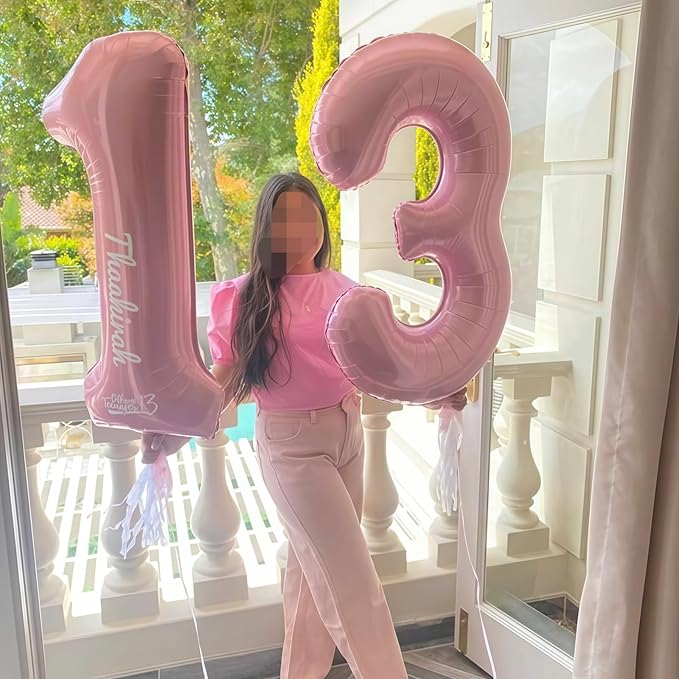 11 Balloon Number Birthday, Giant Light Pink Number 1 & 1 Helium Foil Balloon for Girls 11th Birthday, Pastel Pink 40'' Self Inflating Mylar 11 Balloon for Women Anniversary Party Decorations Supplies