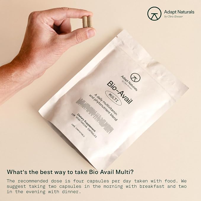 Adapt Naturals Multivitamin for Women & Men, Bioavailable Easy-to-Absorb Multivitamin Daily Supplement with Biotin, Niacin, Vitamin A, B, C, D, E, K1, Zinc, Magnesium - Immune Support - 30 Day Supply