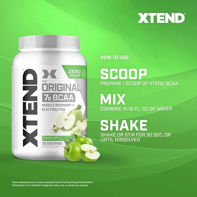 Xtend XTEND Original BCAA Powder 7g BCAA and 2.5g L-Glutamine, Sugar Free Post Workout Muscle Recovery Drink with Amino Acids for Men & Women, 90 Servings