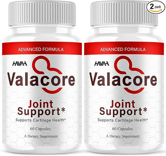 (2 Pack) Valacore Maximum Strength Joint Support Capsules, Vala Core Daily Advanced Mobility Multivitamin Health Support Supplement, Valacore Premium Joint Support Natural Formula Pills (120 Capsules)