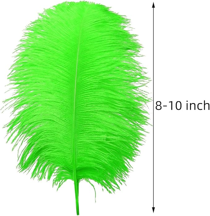 Ballinger Lime Green Ostrich Feathers - 24Pcs 8-10inch Large Green Feathers for Crafts,Wedding Party Centerpieces and Holiday Home Decor