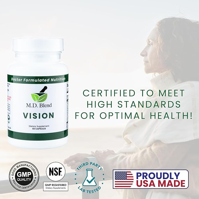 Vision - Expert Formulated - Natural Robust Blend for Eye Wellness - with Lutein, Zeaxanthin, Astaxanthin, Zinc, Thiamine, Vitamins A & C - 30 Capsules (2 Pack)