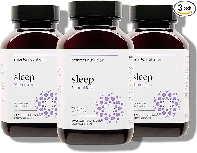 Smarter Nutrition Smarter Sleep Melatonin Dissolvable Tablets 4.5mg + Natural Clinically Proven Lactium® for Sleep & Stress Support - Mint Flavor Melatonin Tablets - Non-GMO-180 Count[90-Day Supply]