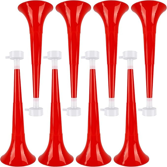 8 Pcs 10.24 Inch Collapsible Stadium Horn Plastic Vuvuzela Trumpet Horn Loud Sound Noise Maker for Sporting Events Graduation Games School Sports Party Supplies (Color Set 5)
