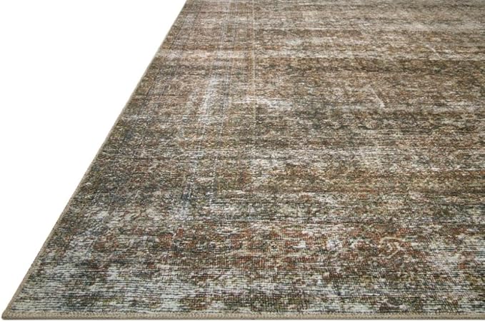 Loloi Amber Lewis Billie Collection, Tobacco & Rust 5'-0" x 7'-6" Area Rug – Antique & Distressed Accent Rugs for Living Room, Bedroom, Entryway & Hallway, No Shed High Traffic Area Home Decor Rug