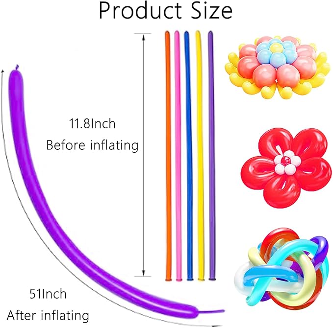 260 Long Balloons 160 Pcs Latex Twisting Animals Balloons 8 Assorted Colors 20 Per Color for Long Skinny Twisting Birthday Party Wedding Decorations Arch Garland Clown Balloon Supplies DIY Events