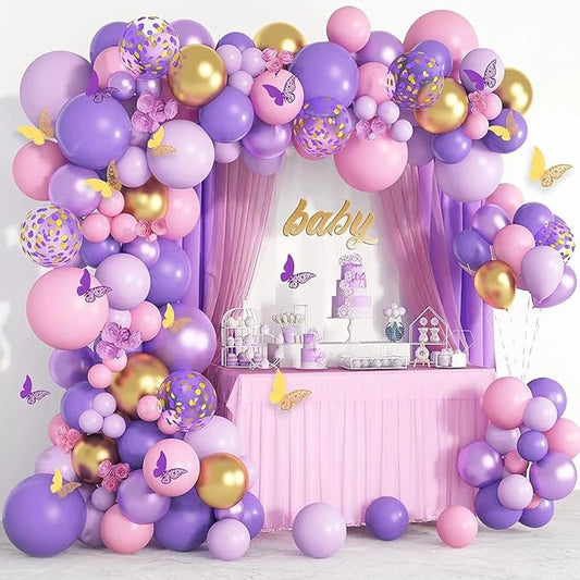 FBQ Latex Balloon Different Sizes 5/10/12/ Inches Light Purple Balloon Arch Kit for Baby Shower Kid's Party Graduation Party Halloween Decorations