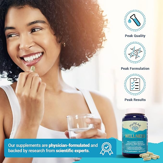 Wellness Award-Winning Vegan Multivitamin with ElevATP Ancient Peat Extract, Natural Astaxanthin, Iron, Resveratrol and Alpha GPC, Immunity Booster, All-in-One for Men and Women, 90 Count