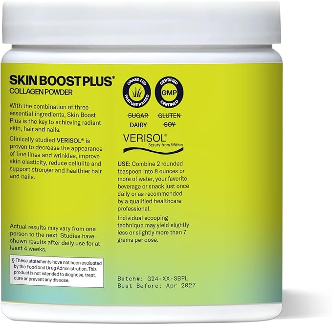 Sparkle Wellness Skin Boost Plus (Mixed Berry) [30-Serves] | Collagen Powder Supplement with VERISOL Bioactive Hydrolyzed Collagen Peptides, Vitamin C & Hyaluronic Acid to Improve Skin Elasticity