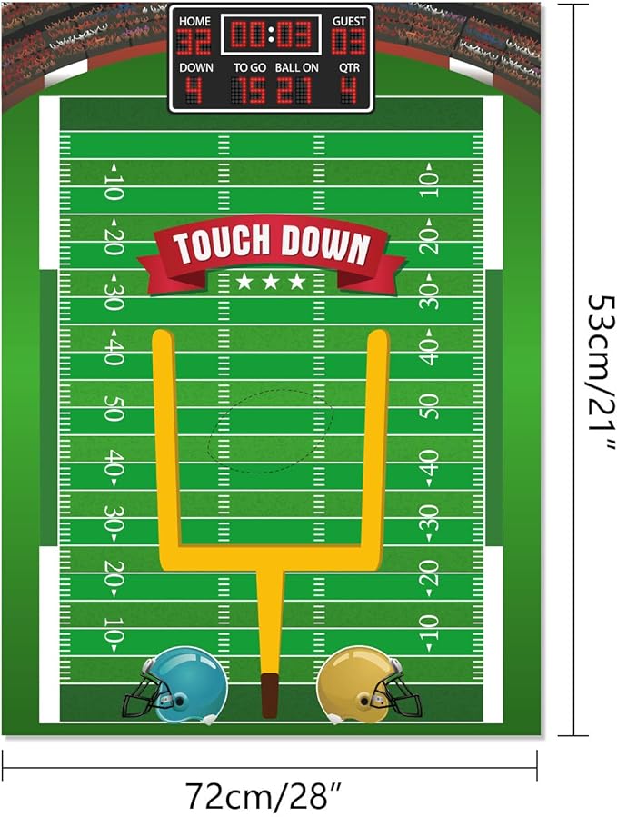 FEPITO Pin The Football Game for Kids, Birthday Party Game with 24 Pcs Football Stickers for Party Decorations