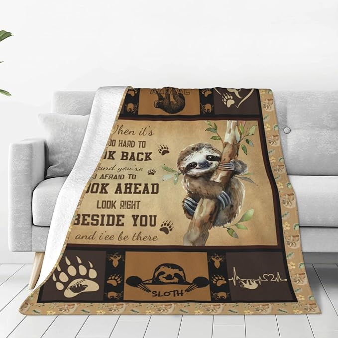 Sloth Blanket Sloths Throw Blanket Fleece Flannel Bedding Sloth Stuff Gifts for Women Men Boys Girls Lovers Adult Plush for Couch Sofa Bed Decor 60"X50"