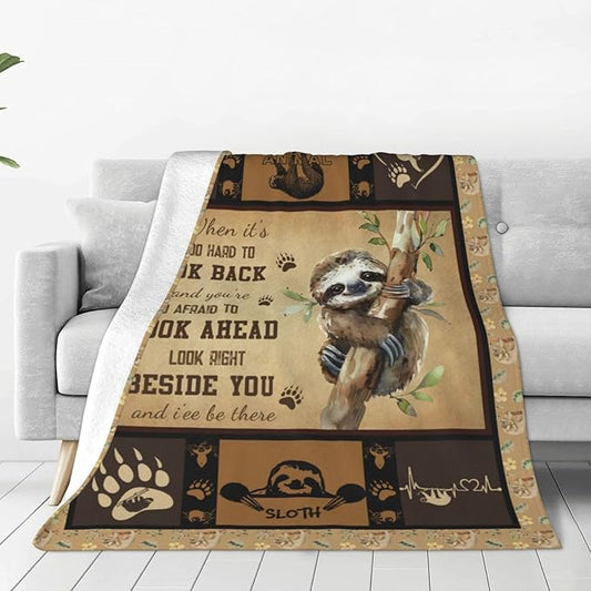 Sloth Blanket Sloths Throw Blanket Fleece Flannel Bedding Sloth Stuff Gifts for Women Men Boys Girls Lovers Adult Plush for Couch Sofa Bed Decor 60"X50"