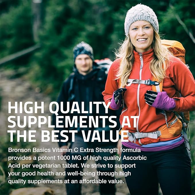 Bronson Vitamin C 1000mg Extra Strength, Supports a Healthy Immune System, High Potency, Non-GMO, 250 Vegetarian Tablets