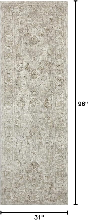 Loloi Amber Lewis Honora Collection HON-06 Grey/Taupe 2'-7" x 8'-0" Runner Rug