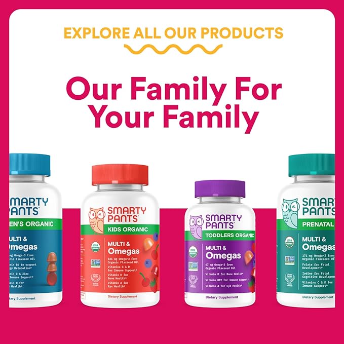 SmartyPants Women's Multivitamin Gummies - Improved Formula: Omega 3 (DHA/EPA), Methylfolate, CoQ10, Vitamin D3, C, Vitamin B12, B6, A, K & Zinc, Inositol, Gluten Free, 120 Count (40 Day Supply)