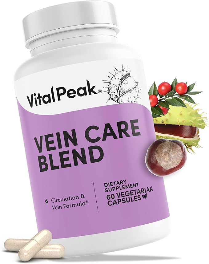Vein Care Blend - Circulation & Vein Support Supplements - with Rutin, Horse Chestnut Extract, Butcher's Broom & Micronized Citrus Flavonoids - Vegetarian, Non GMO, Gluten Free - 60 Capsules