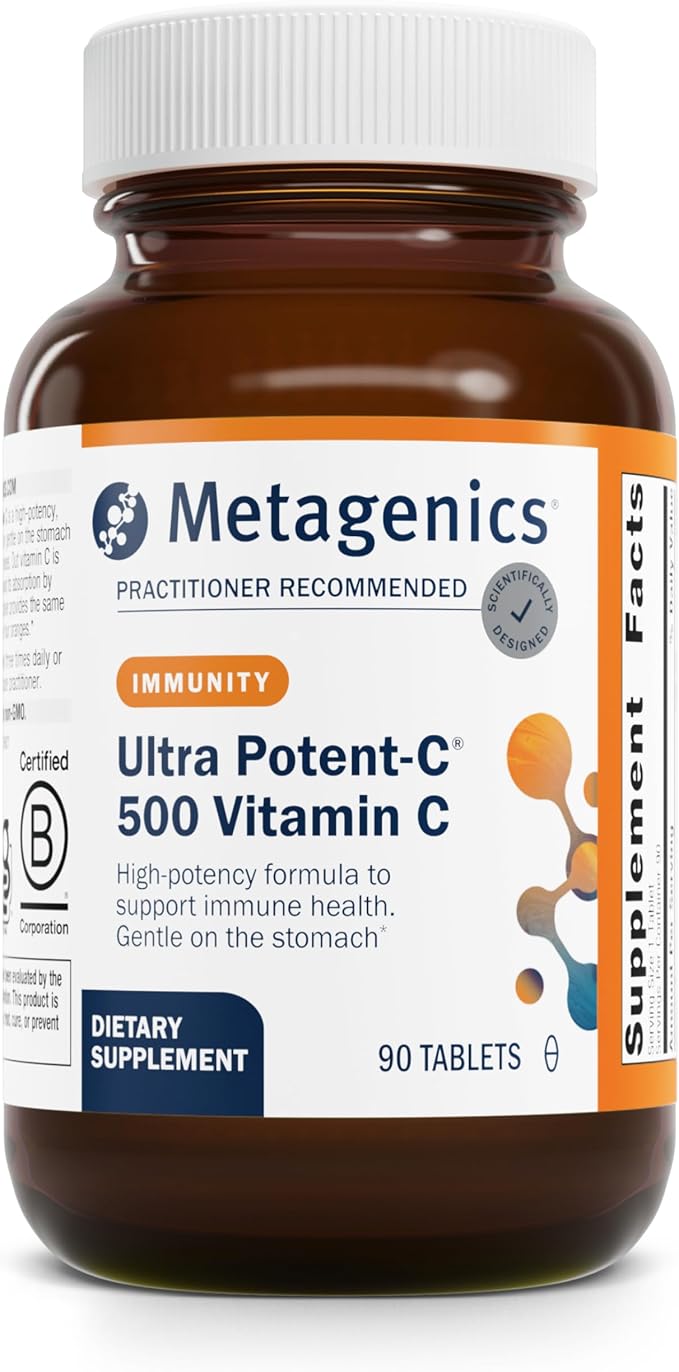 Metagenics Ultra Potent-C 500 Vitamin C - Gentle, Buffered Vitamin C Supplement - Immune Support Supplement* - Ascorbic Acid - 90 Tablets