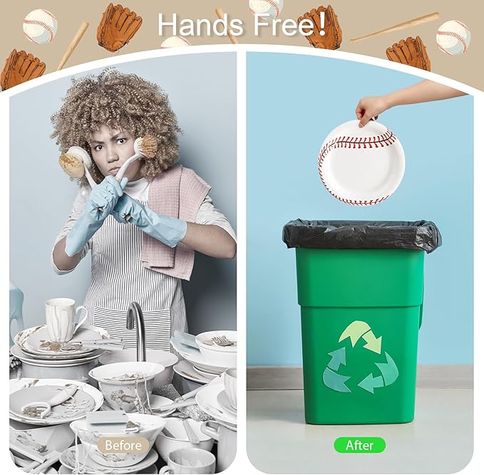 96pcs Baseball Paper Plates Baseball Field Party Plates and Napkins Cups Disposable Tableware Set for 24 Guest Kids Birthday Party Celebratory Banquet Table Supplies Decorations