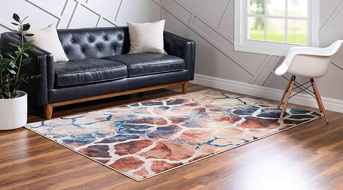 Unique Loom Mystic Collection Area Rug - Fitz Roy (5' 1" x 8' Rectangle, Brick Red/ Brown)