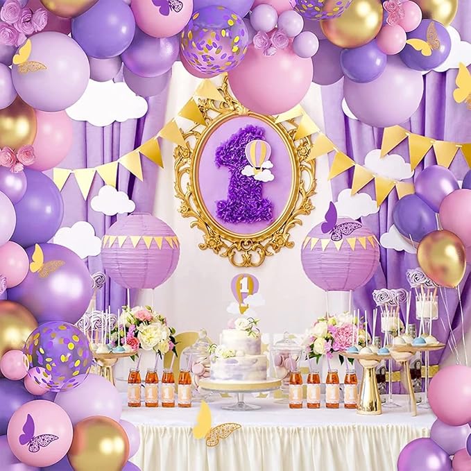 FBQ Latex Balloon Different Sizes 5/10/12/ Inches Light Purple Balloon Arch Kit for Baby Shower Kid's Party Graduation Party Halloween Decorations
