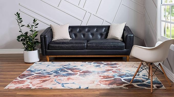 Unique Loom Mystic Collection Area Rug - Fitz Roy (5' 1" x 8' Rectangle, Brick Red/ Brown)