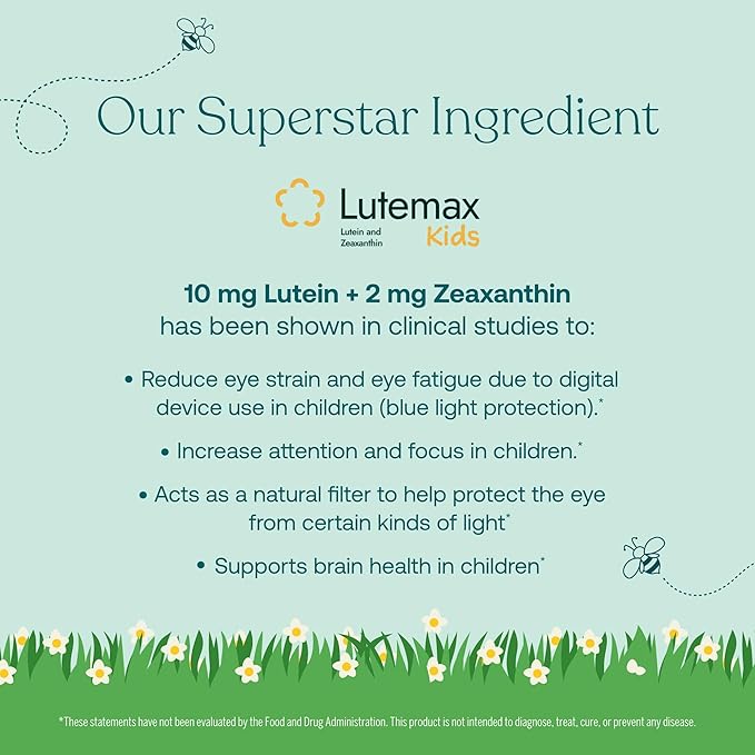 True Grace True Littles Daily Kids Multi - 120 Pectin Gummies - Immune, Cognitive, Bone & Eye Support - Clinically Studied Lutemax Kids Lutein & Vitamin D3 + K2 - Allergen Free & Vegan - 120 Servings