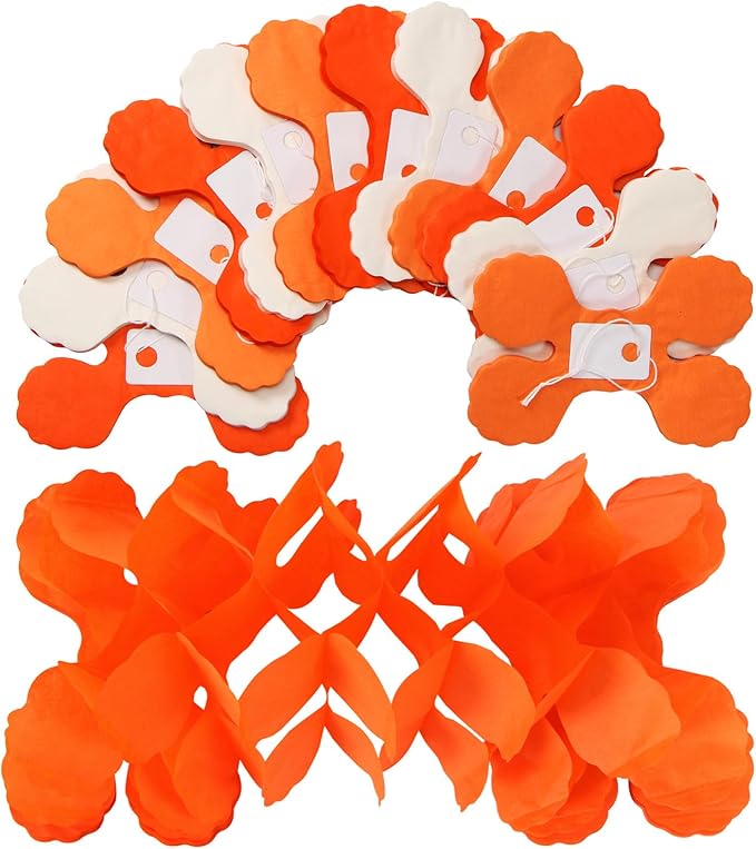 Orange Beige Fall Baby-Shower Party-Decorations Streamers Garland - 157Ft Four-Leaf Clover Autumn Harvest Thanksgiving Hanging Banner,Boho Birthday Bridal Wedding Engagement Bachelorette Decor Hugtmr