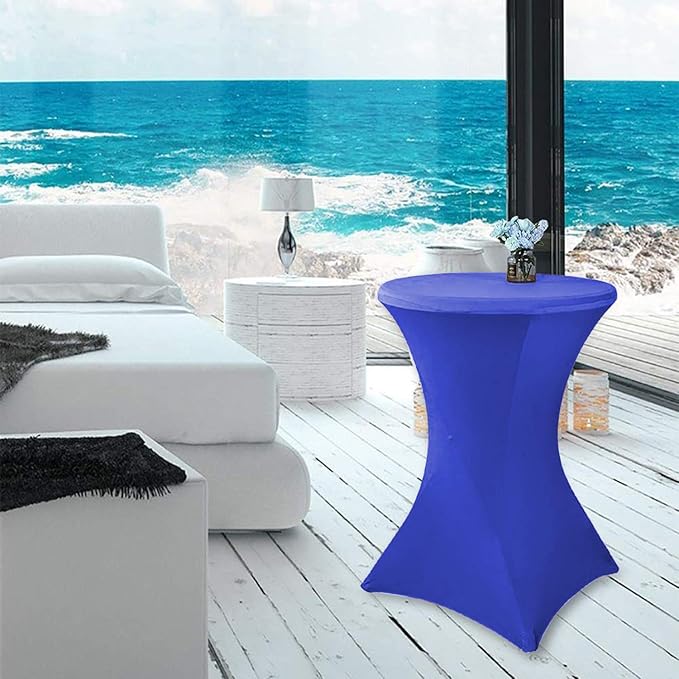 RELIANCER 1 Pack Cocktail Table Covers,30"x42" Fitted Spandex Tablecloth,Stretch Round Highboy Tables Cover,Elastic High Top Table Cloths for Outdoor Party,Wedding,Bar,Birthday,Banquet,Trade Show